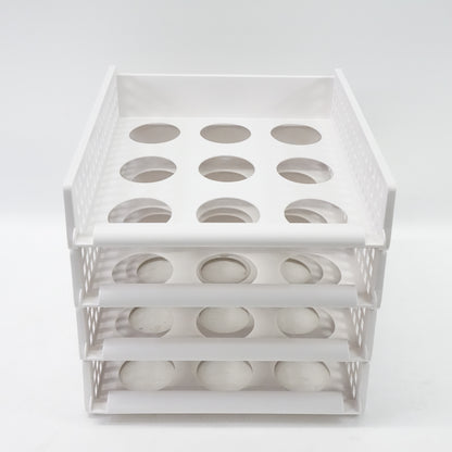 Uncluttered Designs Sliding Stackable Shelves - White- 4 set