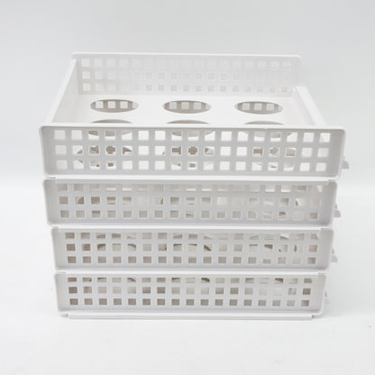 Uncluttered Designs Sliding Stackable Shelves - White- 4 set