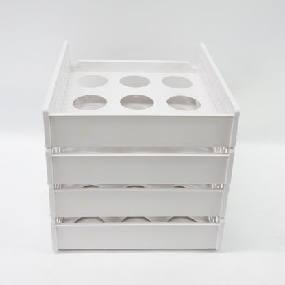 Uncluttered Designs Sliding Stackable Shelves - White- 4 set