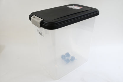 IRIS USA Airtight Pet Food Storage Container Bin with Wheels Latch Black Clear -