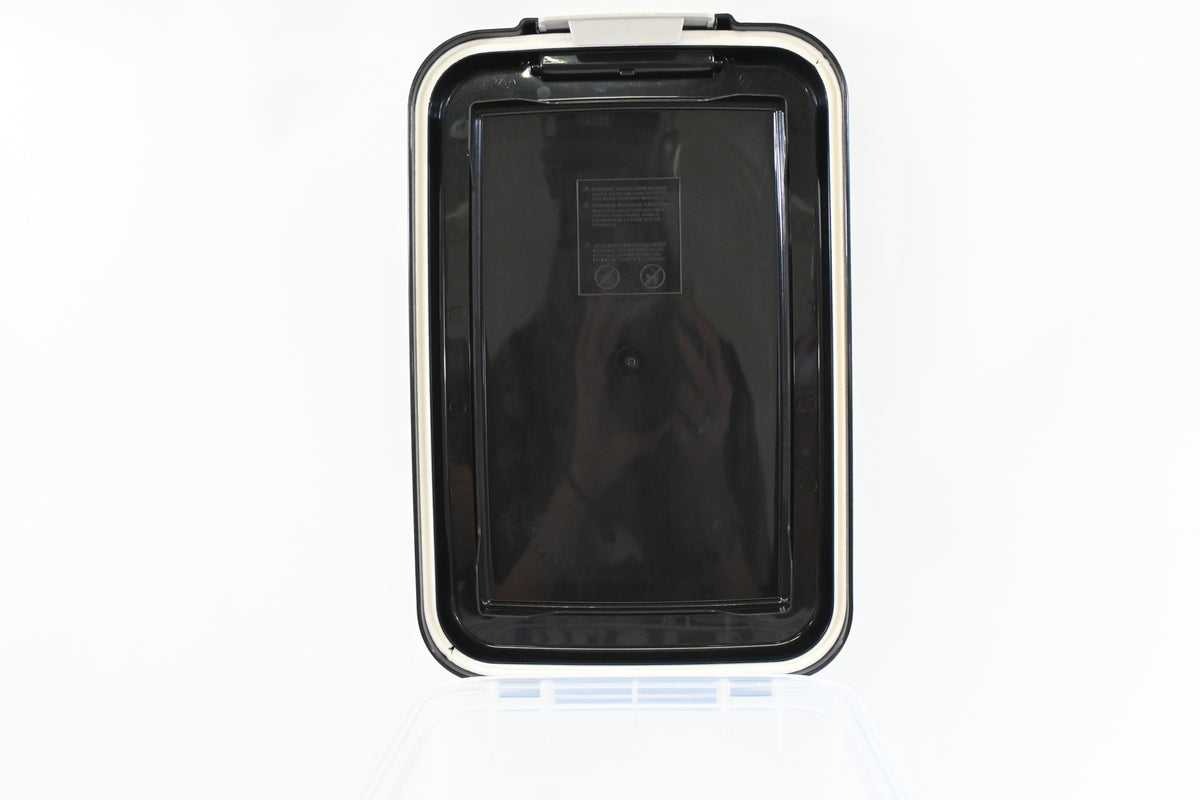 IRIS USA Airtight Pet Food Storage Container Bin with Wheels Latch Black Clear -