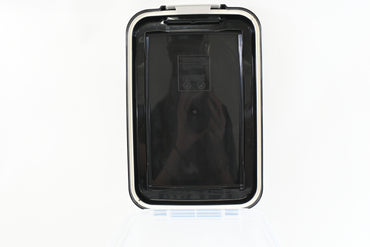 IRIS USA Airtight Pet Food Storage Container Bin with Wheels Latch Black Clear -