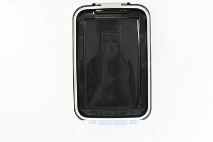 IRIS USA Airtight Pet Food Storage Container Bin with Wheels Latch Black Clear -