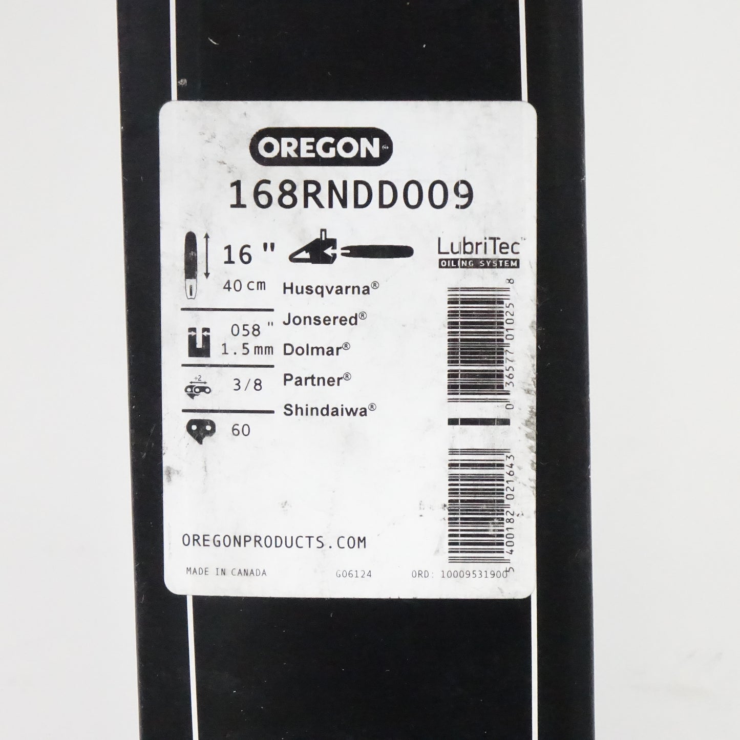 Oregon 168RNDD009 .058" Gauge 3/8" Pitch 16" Power Match Bar