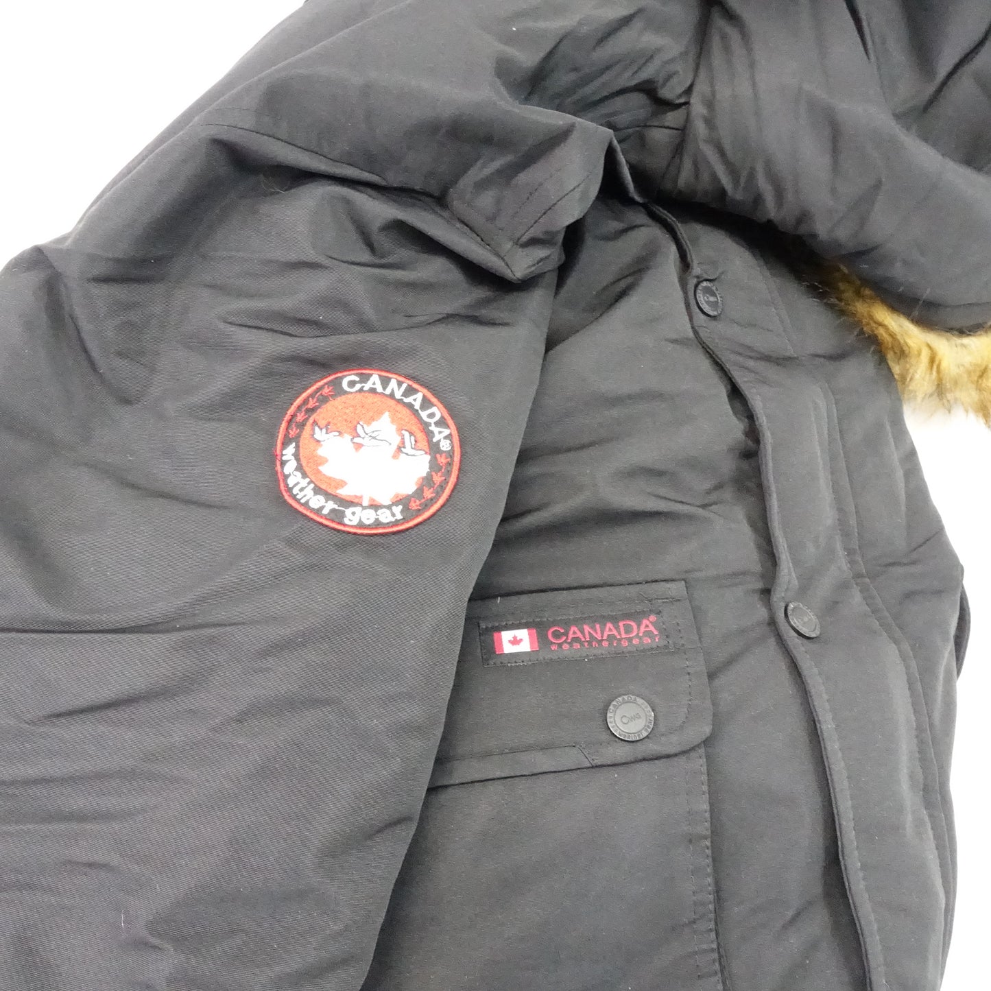 Canada Weathergear Men's Heavyweight Winter Bomber Parka Jacket Black 5XL NWT -