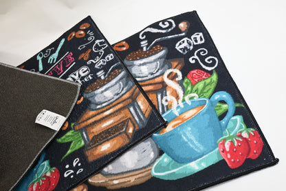 UpNUpCo Artistic and Colorful Kitchen Mats for Floor Non Slip -2 Pieces