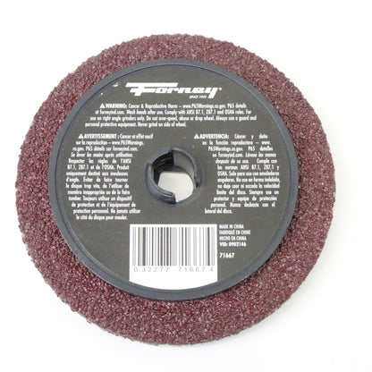 Forney 71667 Aluminum Oxide Discs 7/8" Arbor 4-1/2", 24-Grit 3 Pack - New