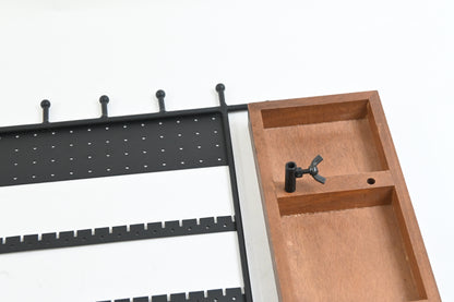 QILICHZ Earring Organizer and Holder w/ 124 Holes and Wooden Tray - New