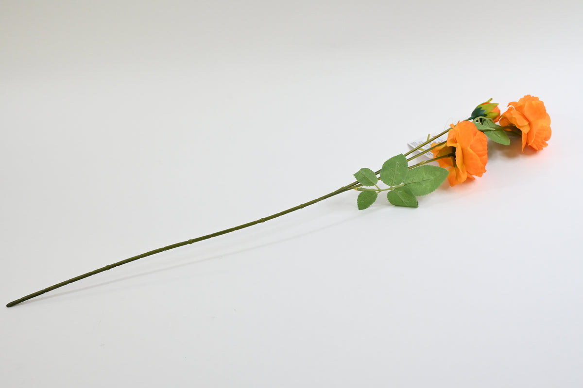 Peony, Orange-Yellow, 65cm high, 8cm in Diameter, Realistic, Pack of 1 Branch.