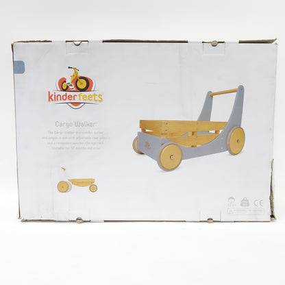 Kinderfeets 2-in-1 Wooden Cargo Walker Cart Wagon w/ Rubber Wheels (White) - New