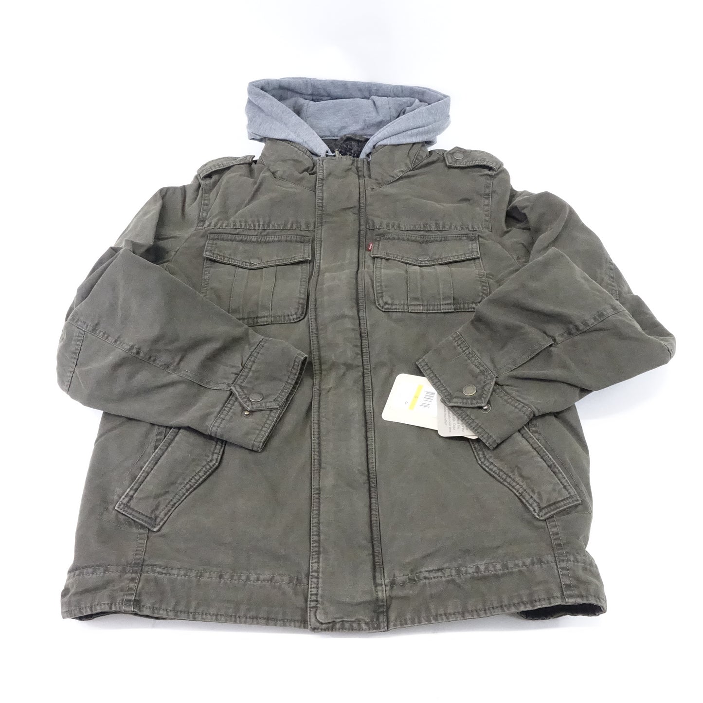 Levi's Men's Two-Pocket Hoodie with Zip Out Jersey Bib/Hood, Olive 2, Small