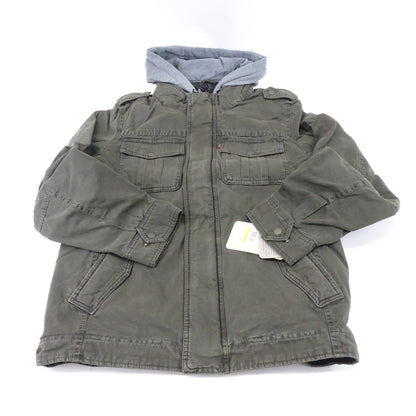 Levi's Men's Two-Pocket Hoodie with Zip Out Jersey Bib/Hood, Olive 2, Small