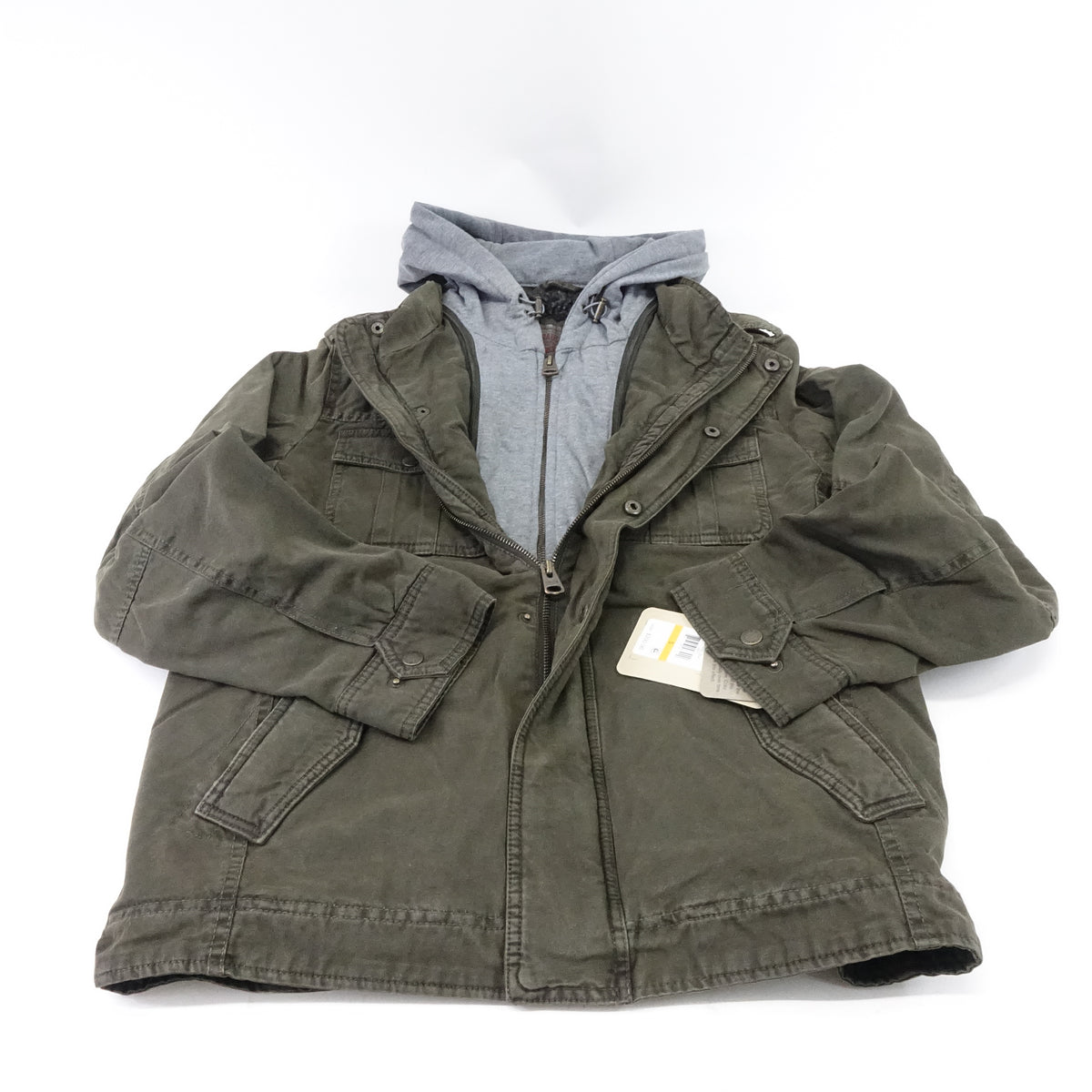 Levi's Men's Two-Pocket Hoodie with Zip Out Jersey Bib/Hood, Olive 2, Small