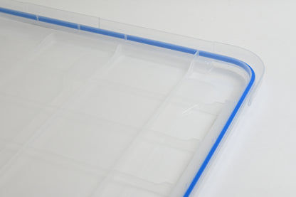 Ezy Storage 75L 79.3 Qt IP67 Waterproof Storage Box Clear Tote Heavy Duty Blue L