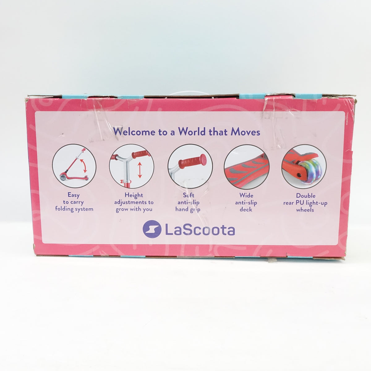 Kick Scooter for Kids With Light up Wheels- Red
