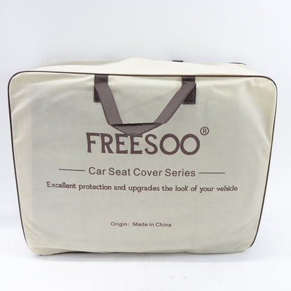 FREESOO Car Leather Seat Cover, Universal Fit 5 Seats Vehicle (Coffee 9)