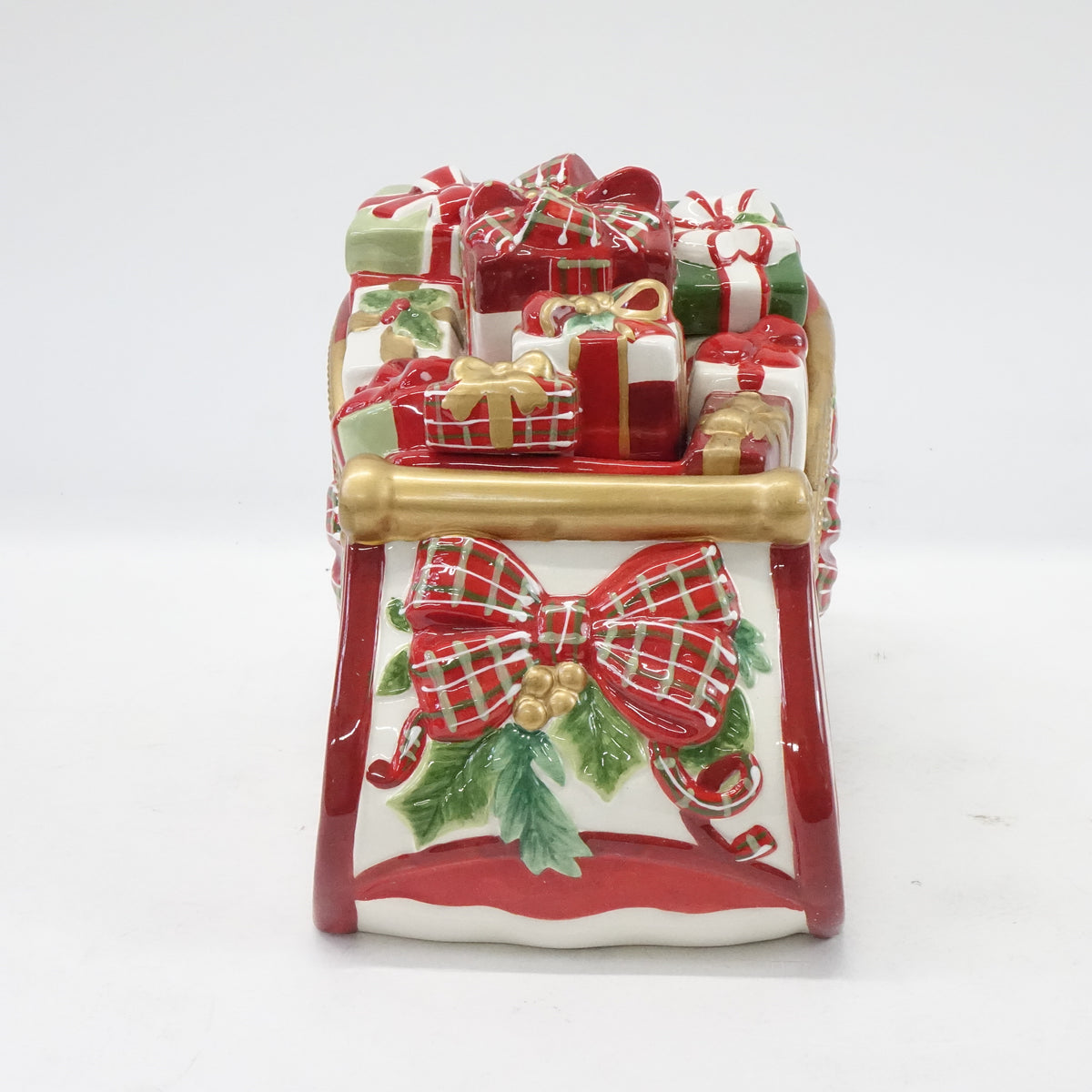 Charter Club Grand Buffet Tartan Plaid Holiday Figural Cookie Jar - Grade A