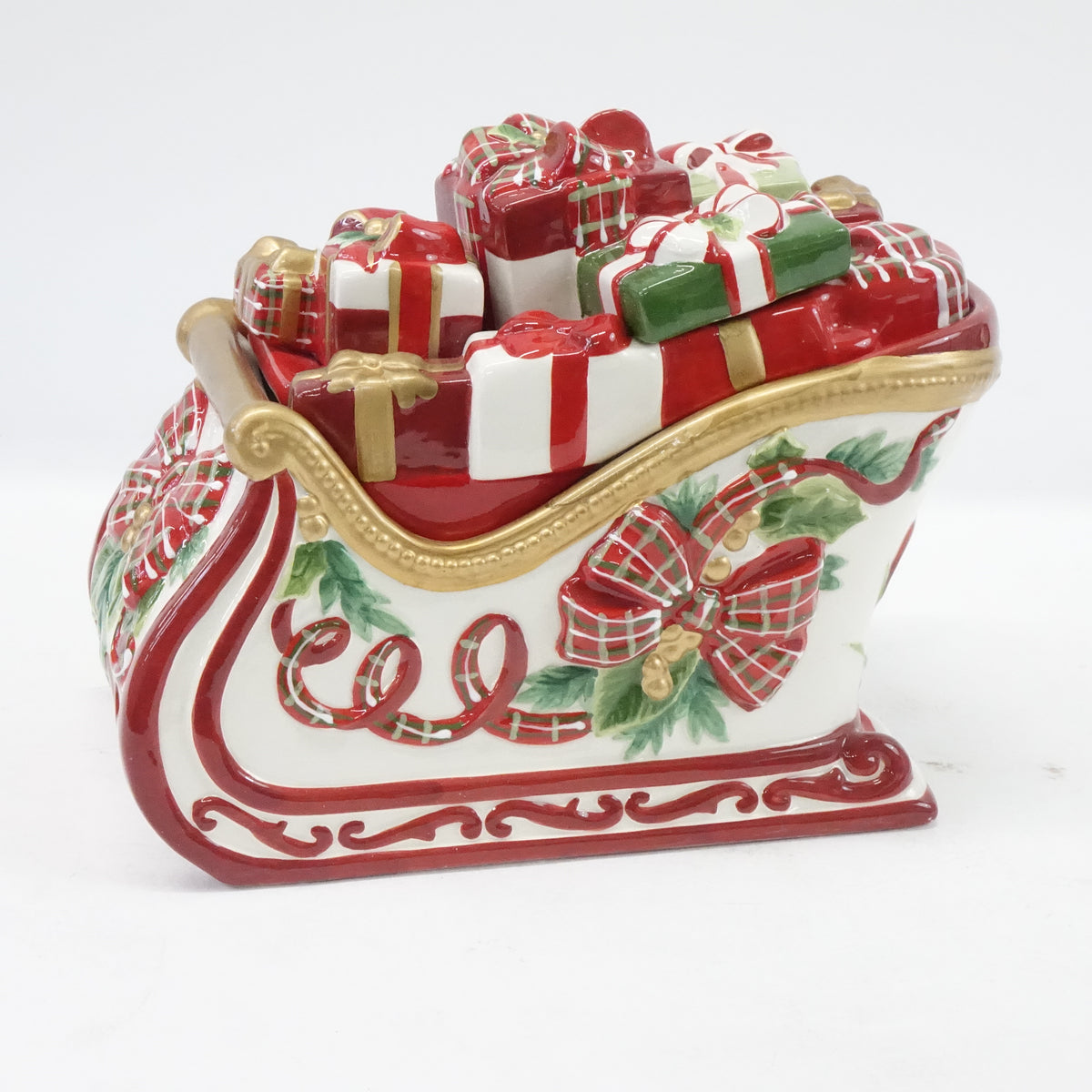 Charter Club Grand Buffet Tartan Plaid Holiday Figural Cookie Jar - Grade A