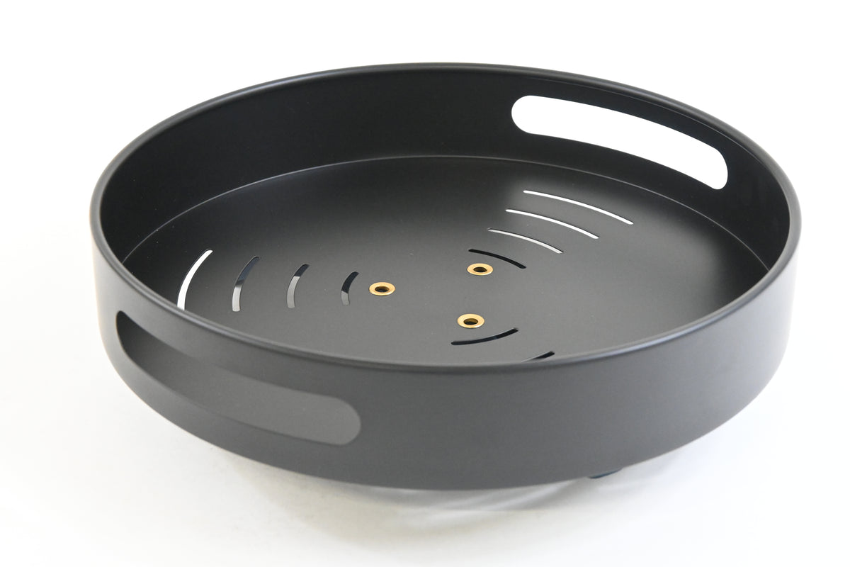 DIHUMK Lazy Susan Organizer Large Spice Rack Steel 12", Black - Grade A