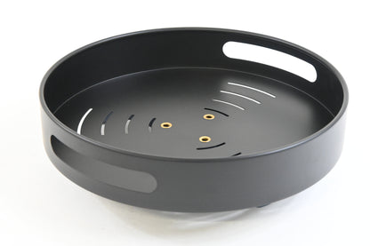 DIHUMK Lazy Susan Organizer Large Spice Rack Steel 12", Black - Grade A