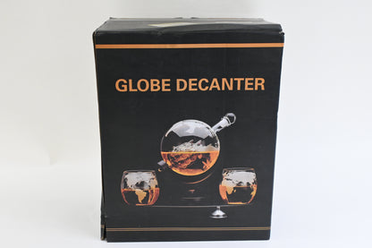 Denkee Whiskey Decanter Set w/ 2 Glasses for Liquor, - 1000ml - Open Box