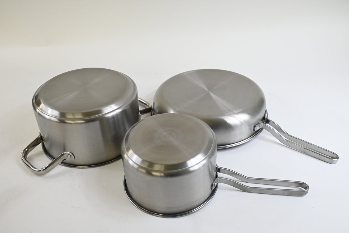 Stainless Steel Cookware Set, 5 Piece Kitchen Induction Cookware Set, Professional Quality Clad Pan & Pot Cook SetsWorks
