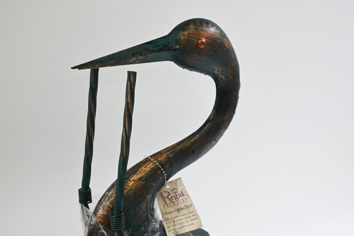Regal Art & Gift Patina Flying Metal Decor Crane 34 - New