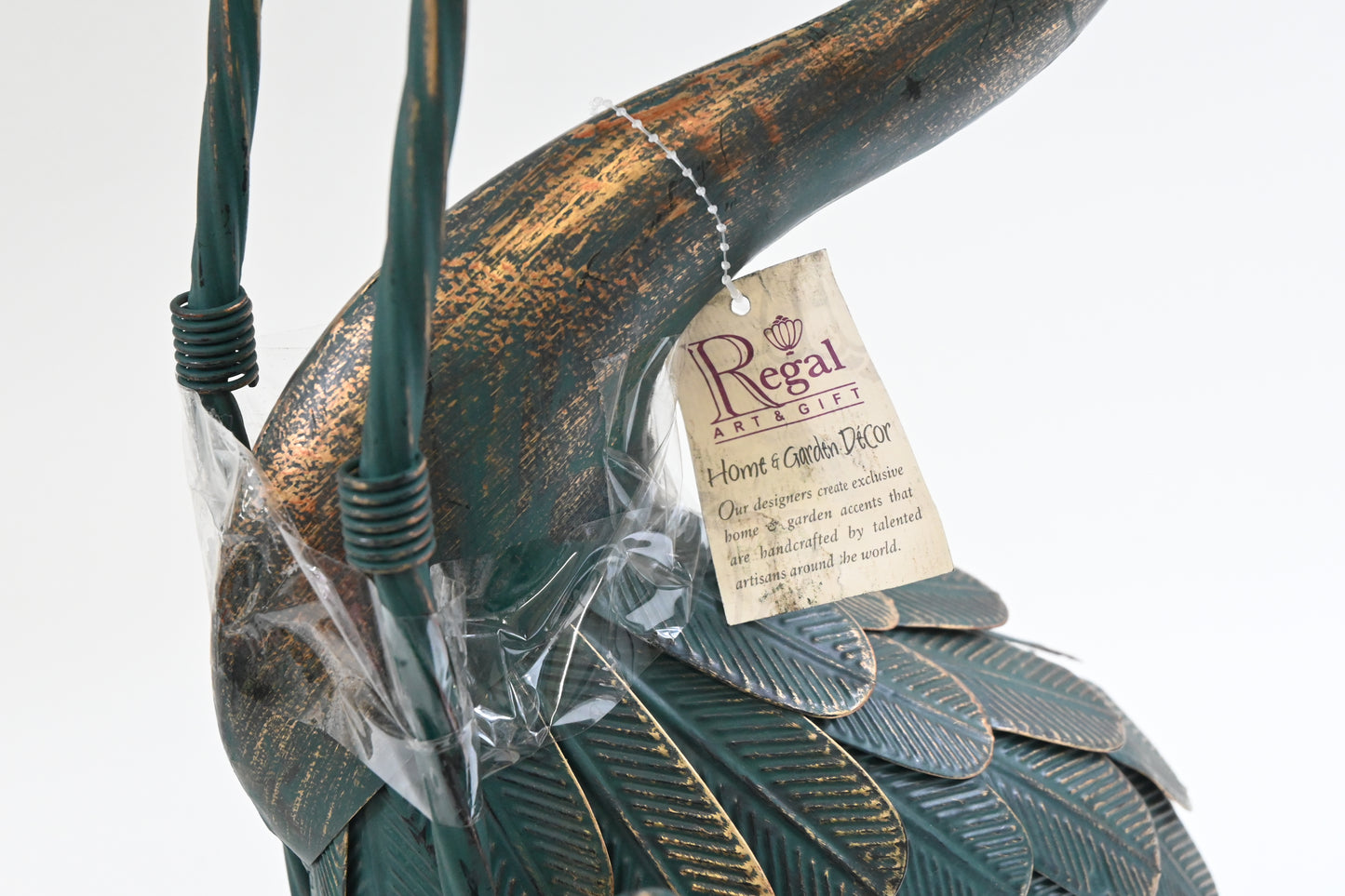 Regal Art & Gift Patina Flying Metal Decor Crane 34 - New