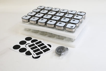 24pk of 4oz Glass Spice Jars with Label and Airtight Stainless Steel Turn Caps