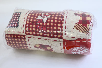 Christmas Plaid Patchwork Quilt Bedding w/ 2 Pillow shams Yellow Red, King