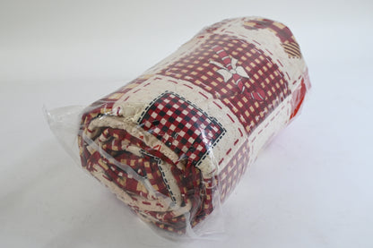Christmas Plaid Patchwork Quilt Bedding w/ 2 Pillow shams Yellow Red, King