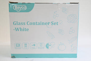 12 Glass Airtight Food Storage Containers, BPA Free & Leak Proof, White