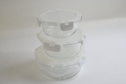 12 Glass Airtight Food Storage Containers, BPA Free & Leak Proof, White