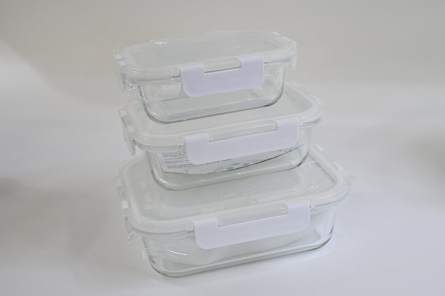 12 Glass Airtight Food Storage Containers, BPA Free & Leak Proof, White