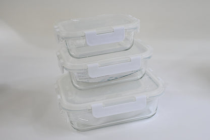 12 Glass Airtight Food Storage Containers, BPA Free & Leak Proof, White