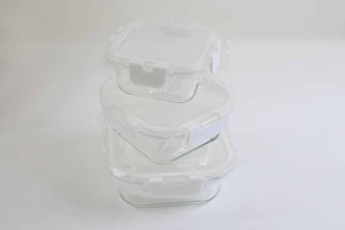 12 Glass Airtight Food Storage Containers, BPA Free & Leak Proof, White