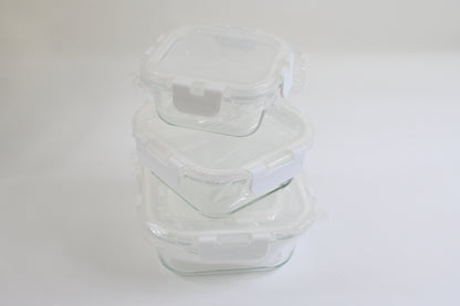 12 Glass Airtight Food Storage Containers, BPA Free & Leak Proof, White