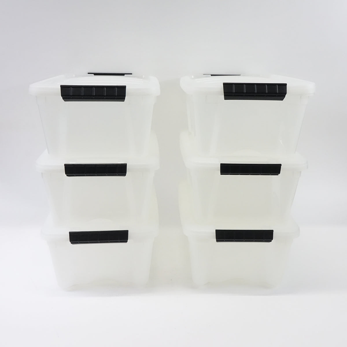 IRIS USA 13 QT Plastic Storage Box Lid & Latches, 6 Pack, Pearl - Open Box