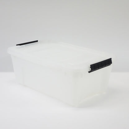 IRIS USA 13 QT Plastic Storage Box Lid & Latches, 6 Pack, Pearl - Open Box