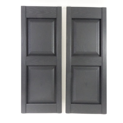 Raised Panel Vinyl Shutters- 14-3/4" x 39" - Black - Open Box