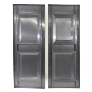 Raised Panel Vinyl Shutters- 14-3/4" x 39" - Black - Open Box