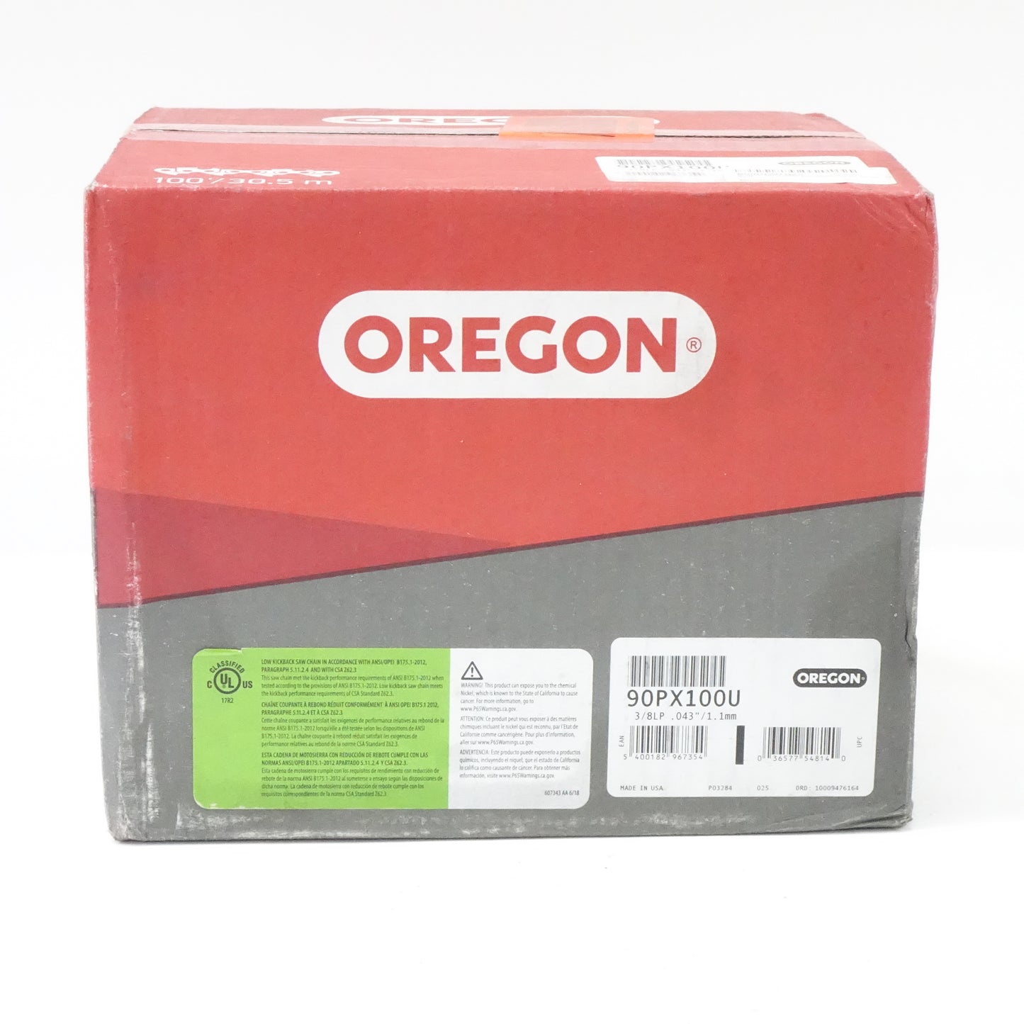 Oregon 90PX100U Advance Cut Saw Chain, 100' Reel, 3/8LP .043"/1.1mm