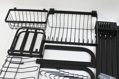 Over The Sink Dish Drying Rack, 2 Tier Adjustable Length Dish Rack 33.5-39.4