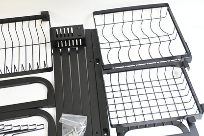 Over The Sink Dish Drying Rack, 2 Tier Adjustable Length Dish Rack 33.5-39.4