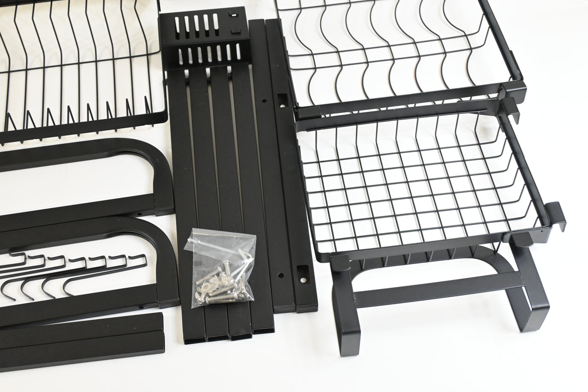 Over The Sink Dish Drying Rack, 2 Tier Adjustable Length Dish Rack 33.5-39.4