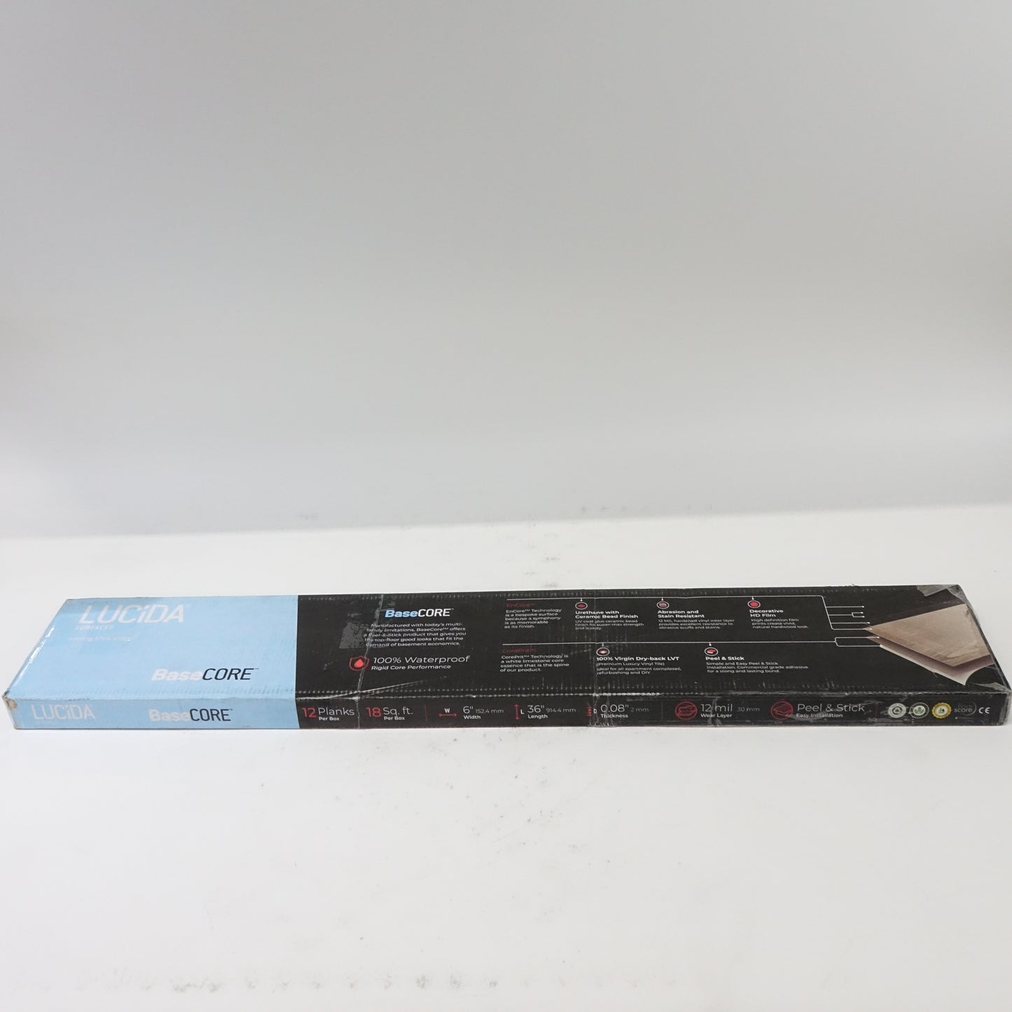 Lucida Surfaces 12 Peel and Stick Luxury Vinyl Flooring Tiles, 18 Sq. Feet, Kiln