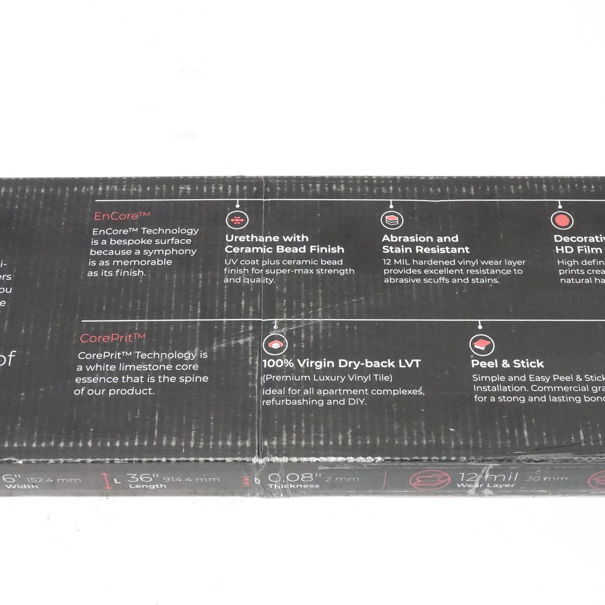 Lucida Surfaces 12 Peel and Stick Luxury Vinyl Flooring Tiles, 18 Sq. Feet, Kiln