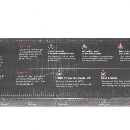 Lucida Surfaces 12 Peel and Stick Luxury Vinyl Flooring Tiles, 18 Sq. Feet, Kiln