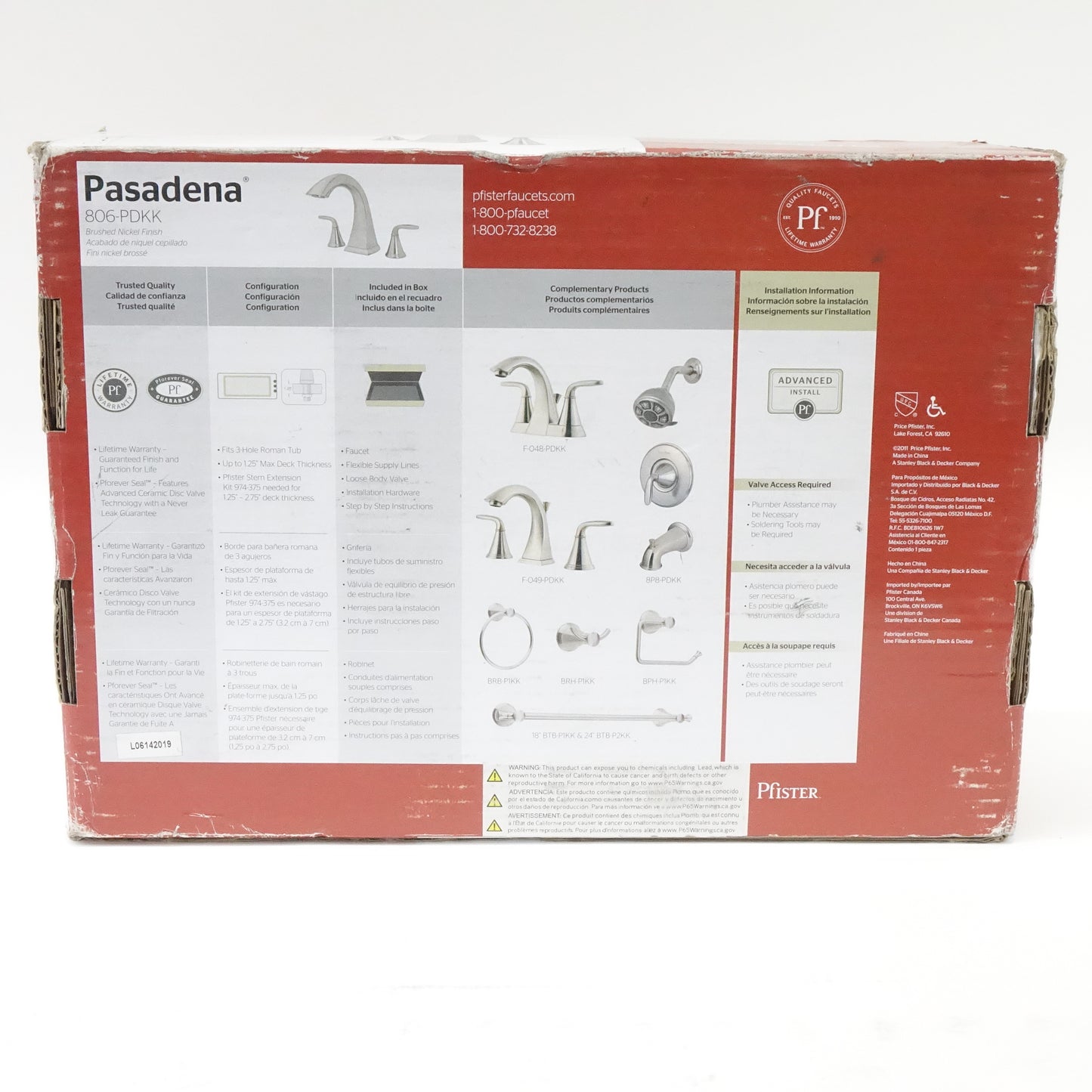 Pasadena Two Handle Deck Mount Roman Tub Faucet