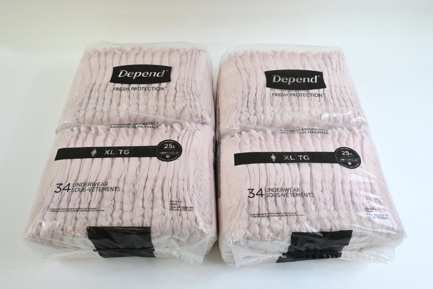 Depend Adult Incontinence Disposable Diapers for Women, XL, 68 Count 2 pk of 34